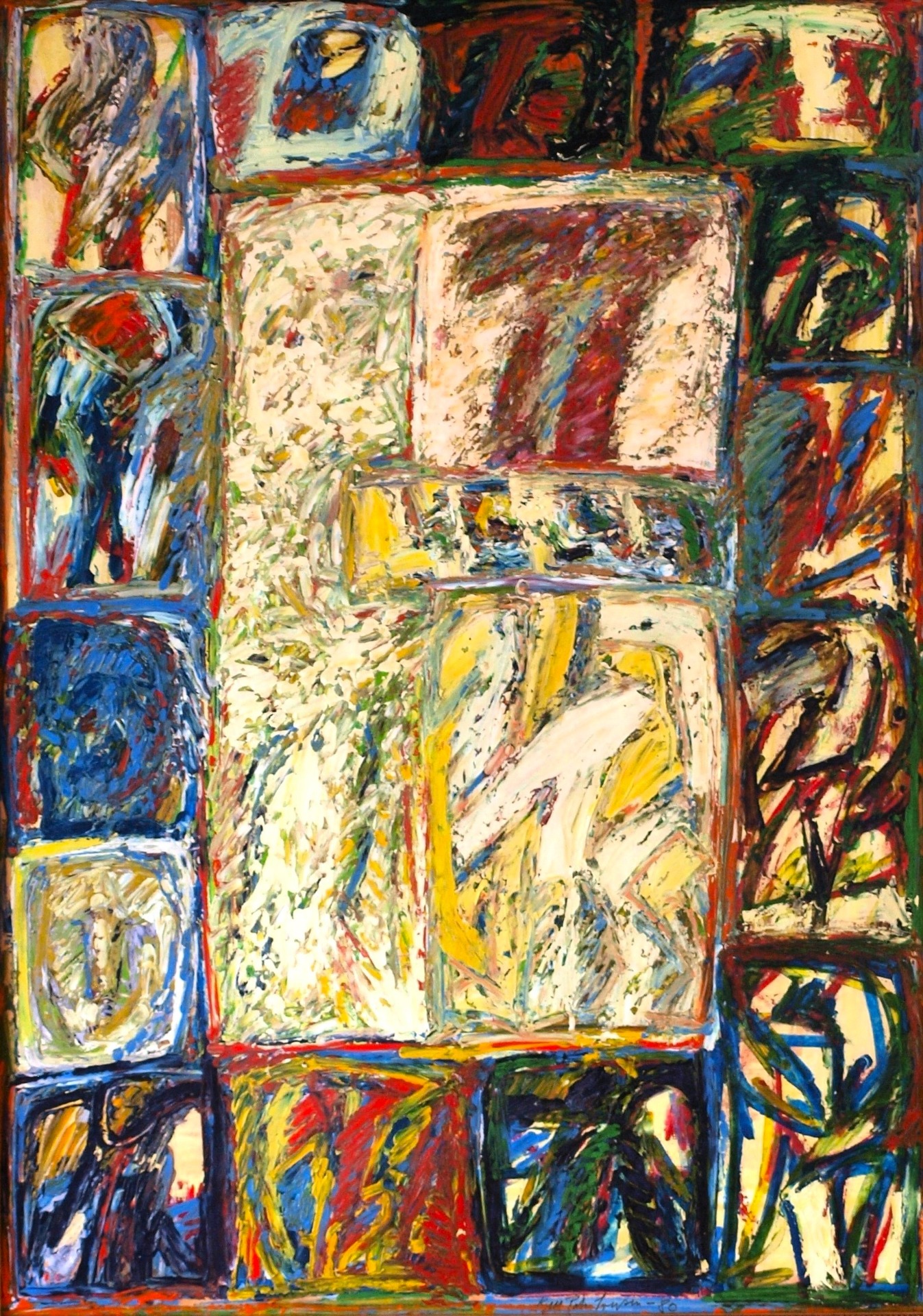 Kjell Pahr-Iversen Ikon 1980 74x54 Olje på papir. 