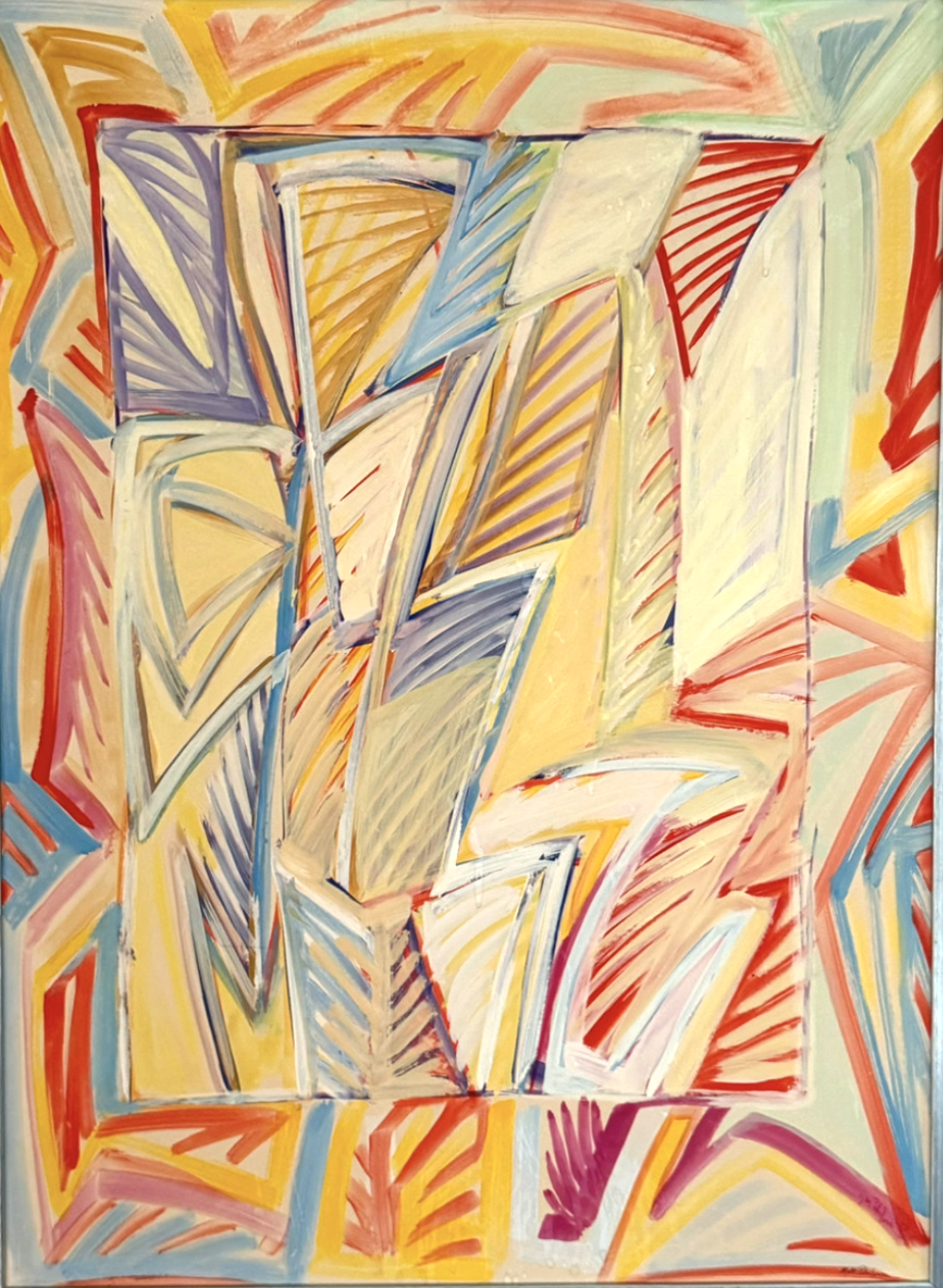Kjell Pahr-Iversen Det åpne vindu 1980 95x70 Akryl på plate. Sindre Hasselknippes samling. 