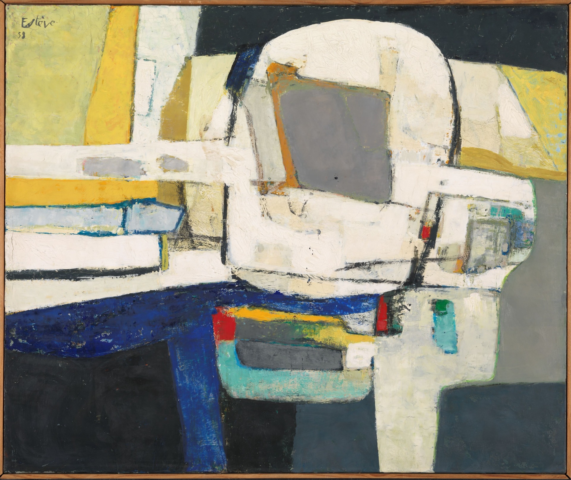 Maurice Estève, Friselune 1958 54x65 Olje på lerret © Maurice Estève / BONO Foto: Nasjonalmuseet