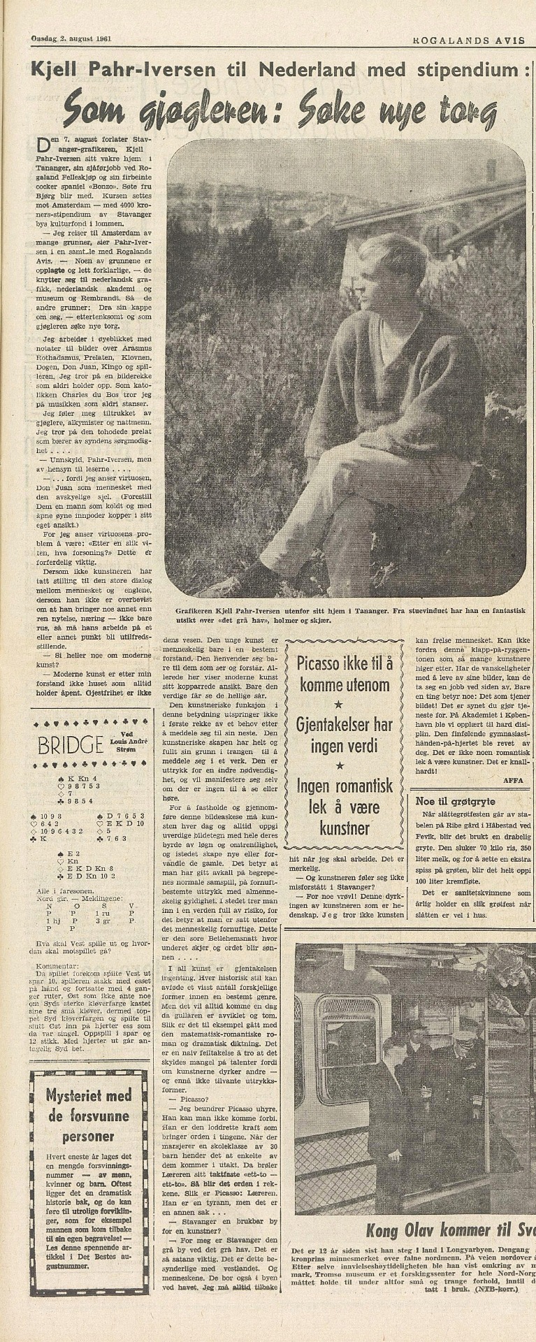 Rogalands Avis 02.08.1961 Nasjonalbiblioteket, Public domain.