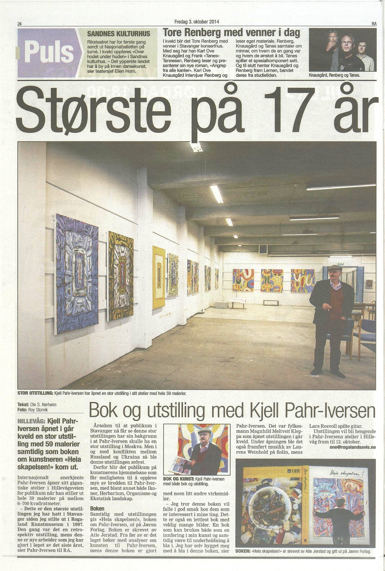 "Heia skapelsen!" av Atle Jerstad er en veldig artig bok, ikke minst grunnet sammenstillingene av bildene og at det er tatt med en rekke uvurderlig viktige bilder som i en glamorøs stavangersammenheng nok lett kan overses som mindre oppsiktsvekkende. RA 03.10.2014 Foto Roy Storvik Nasjonalbiblioteket Public domain Storvik