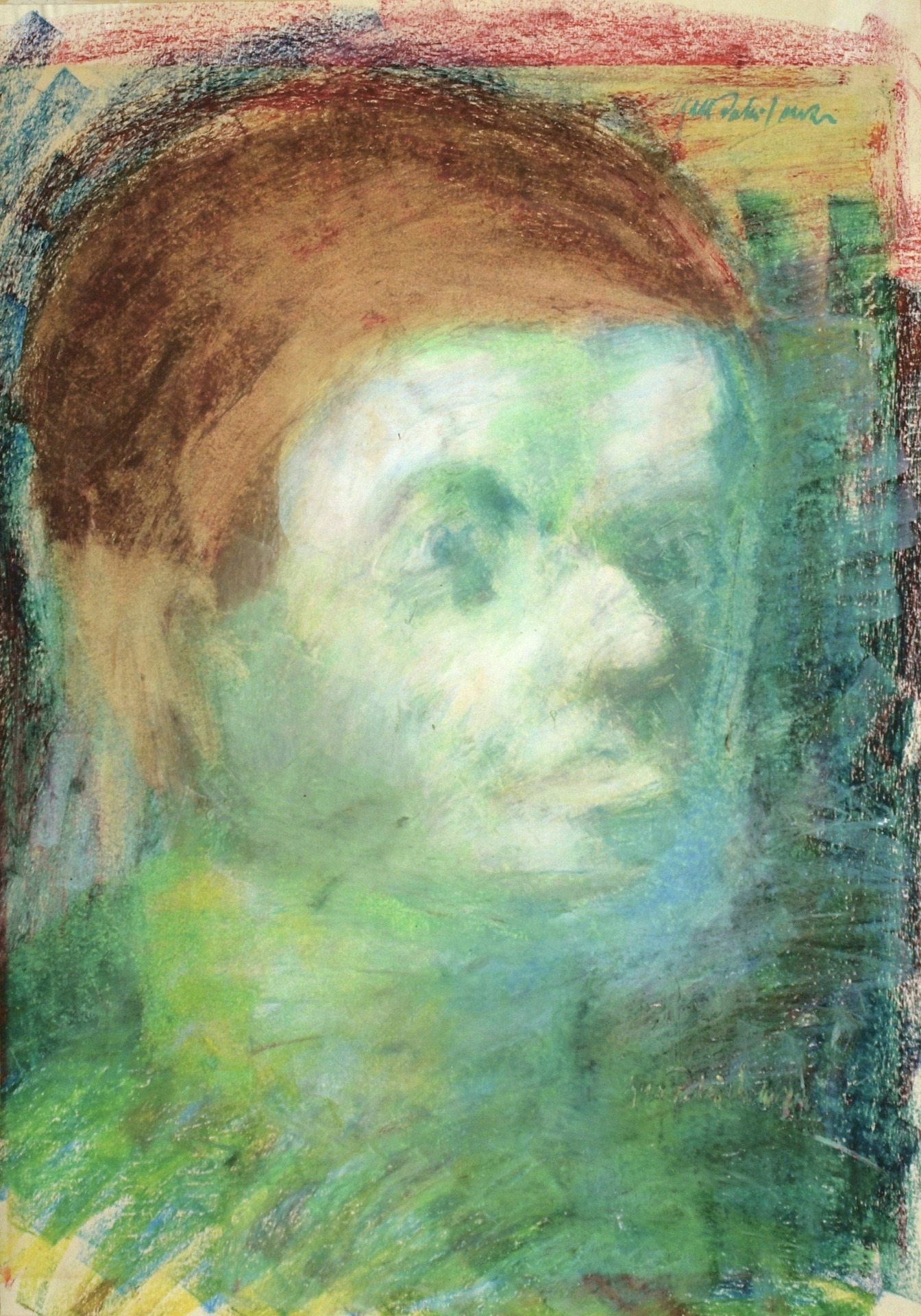 Gjøgler 1962 60x42 Fargekritt på papir